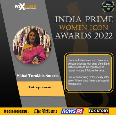 Received the title of India prime Woman Icon & India's 100 Under 50 Entrepreneurs year 2022 to MRS. SHITAL TURAKHIA SUTARIA.